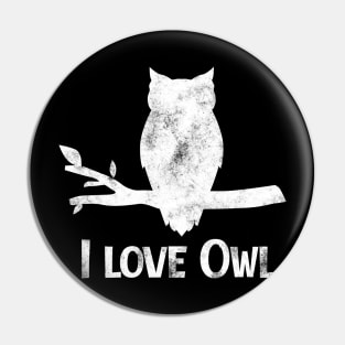 I Love Owl Pin