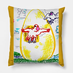 Leaving The Egg Pillow