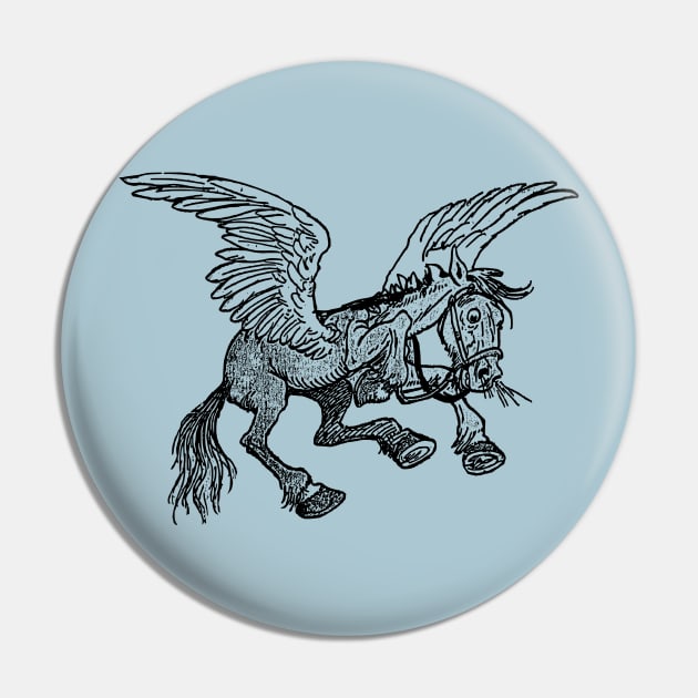 Vintage Pegasus Cartoon Pin by Vintage Sketches