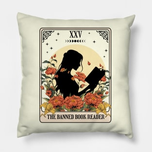 The Banned Book reader tarot card mystical design Pillow