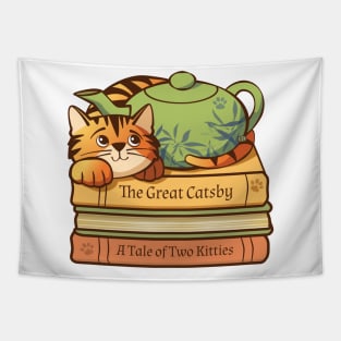 Cat Teapot Books Tapestry