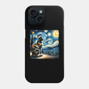 Tortoiseshell Starry Night Inspired - Artistic Cat Phone Case