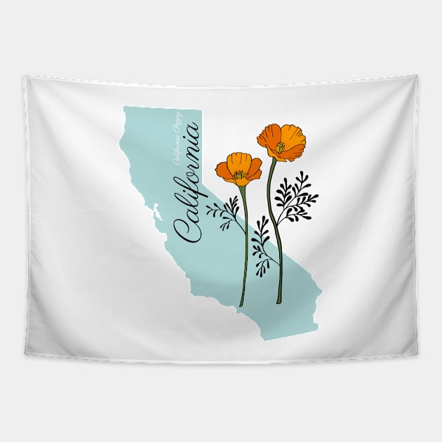 California State Flower Tapestry by Hanatist Studio