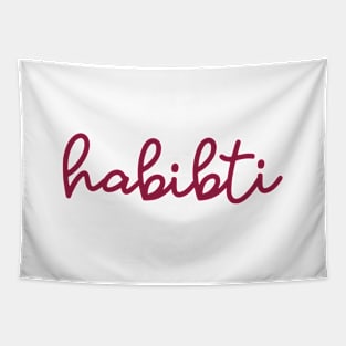 habibti - maroon red Tapestry