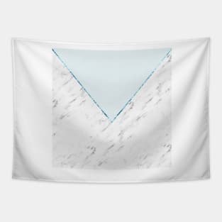 Sky blue geometric marble Tapestry