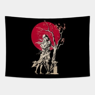 Samurai Love T shirt Tapestry