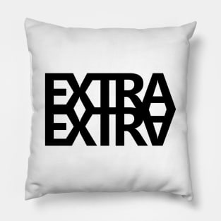 Extra Extra Black Pillow