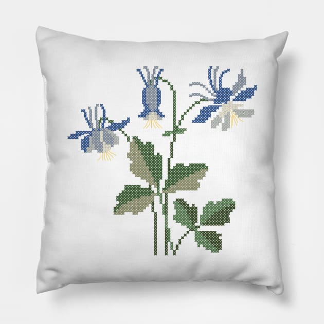 Colorado State Flower Blue Columbine Pillow by inotyler