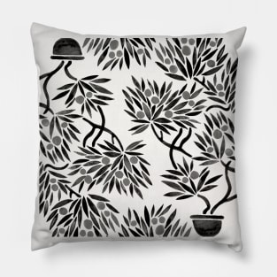 Black Bonsai Orange Pillow