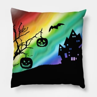 Rainbow Halloween Pillow