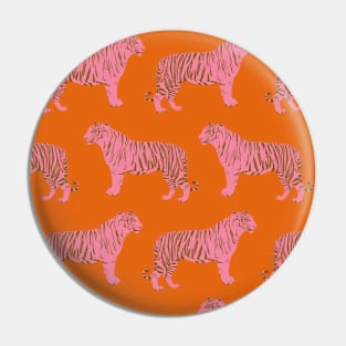 Tiger Pattern in Pink and Orange Pin