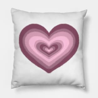 Concentric Pink Heart Design Pillow