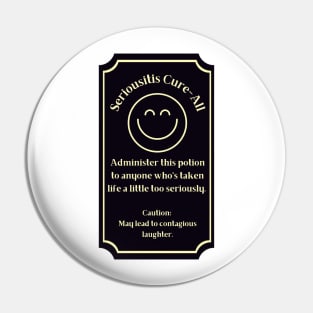 Potion Label: Seriousitis Cure-All, Halloween Pin