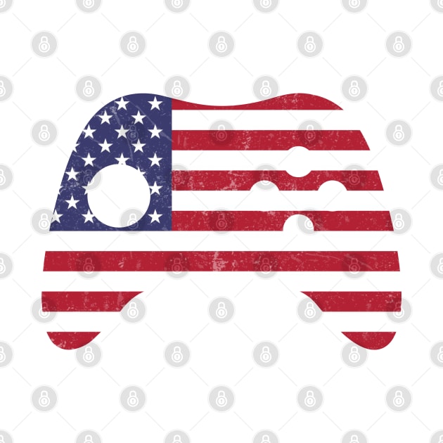 USA Flag Video Game Controller by HassibDesign