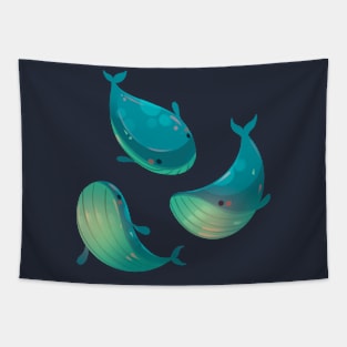 Blue Whale Friends Tapestry