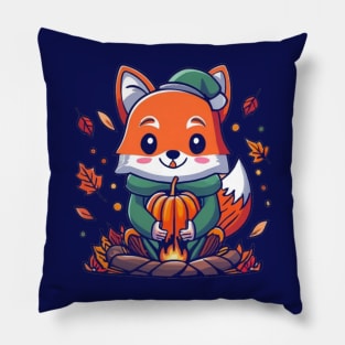 cute fox fall season Pillow