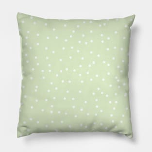 Cool Mint Green Pastel Color White Dots Pattern Pillow