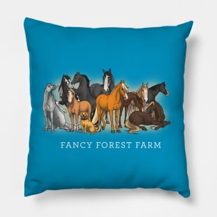 Fancy Forest Farm • Family Portrait • White Text Shirt Pillow