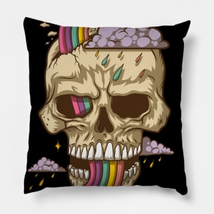 Rainbow Skull Pillow