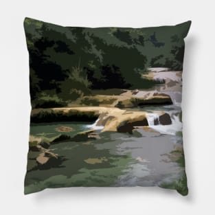Abstract Jungle Landscape Pillow