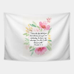 Trust in the Lord with all your heart | Proverbs 3:5,6 | Scripture Art Tapestry