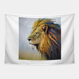 Portrait of a wild lion Tapestry