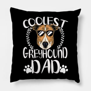 Glasses Coolest Greyhound Dog Dad Pillow