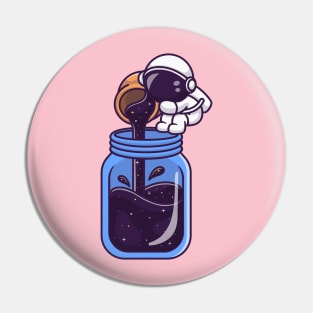 Cute Astronaut Fill In Jar Cartoon Pin