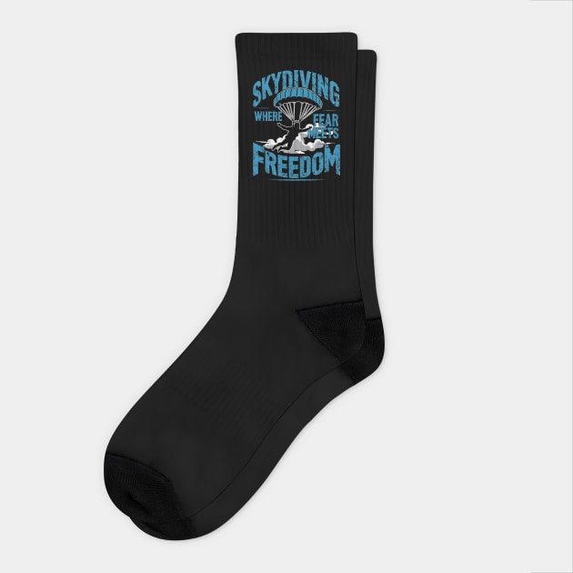 Skydiving Where Fear Meets Freedom Socks by Mara Bun