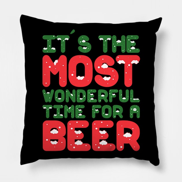 IT'S THE MOST WONDERFUL TIME FOR A BEER Pillow by HelloShop88