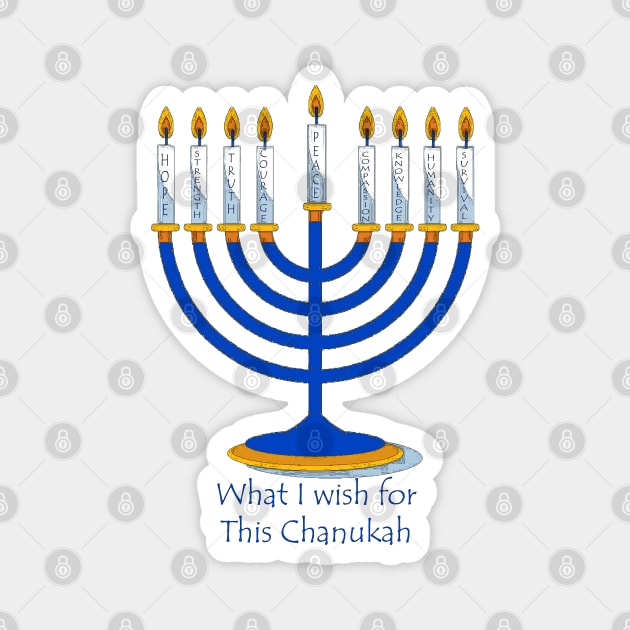 9 Wishes For Chanukah Magnet by ninasilver