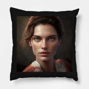 Polish Women Realistic Portrait Pillow