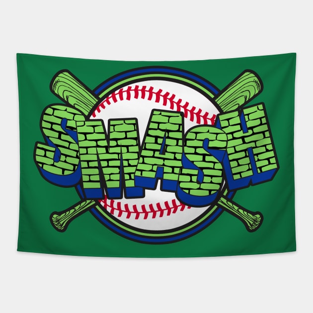 Smash Baseball Tapestry by DavesTees