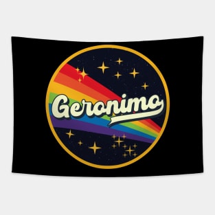 Geronimo // Rainbow In Space Vintage Style Tapestry
