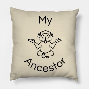 My Monkey Ancestor | A Humorous and relaxing Illustration of a Primate Pillow