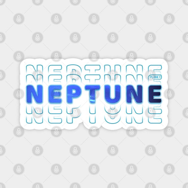 Typography Planet Neptune: The Blue Giant Magnet by Da Vinci Feather