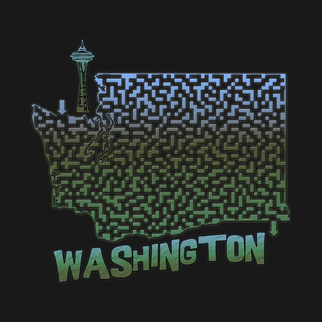 Washington State Outline Maze & Labyrinth by gorff