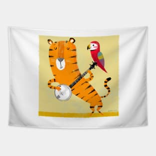 Tiger and Parrot Tapestry