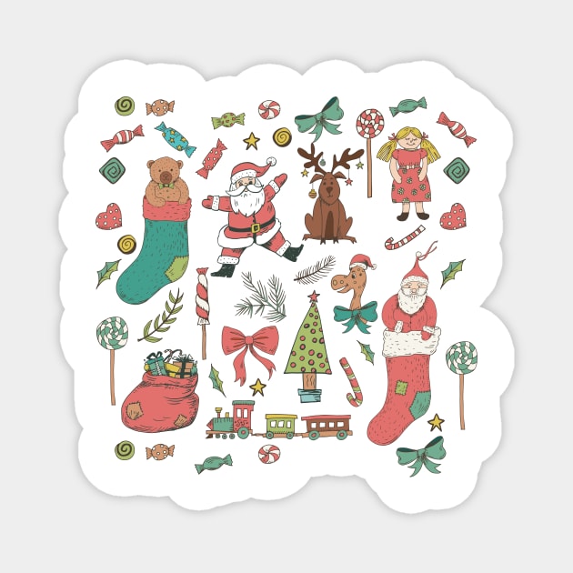 Cute Christmas Pattern Magnet by SWON Design
