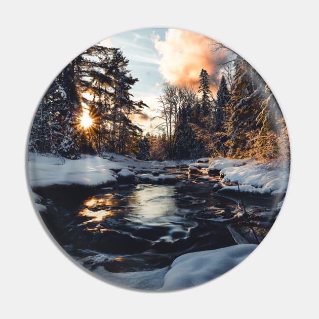 Nature's Symphony: Sunrise Unveils Snowy Stream's Renewal V2 Pin by Family journey with God