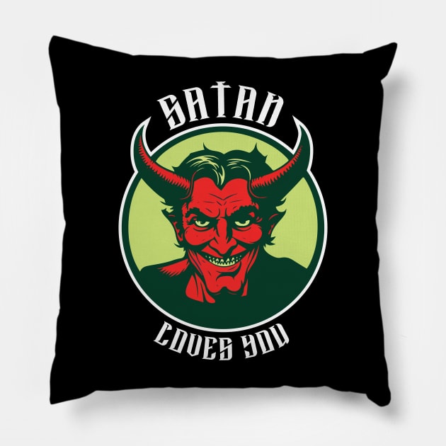 satan loves you Pillow by vectrus