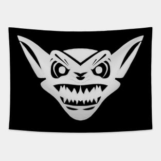 Angry White Gremlin Face Tapestry