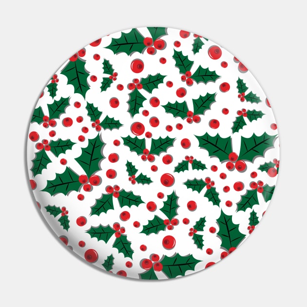 Mistletoe berries and twigs pattern on white background Christmas holiday festival Pin by FOGSJ