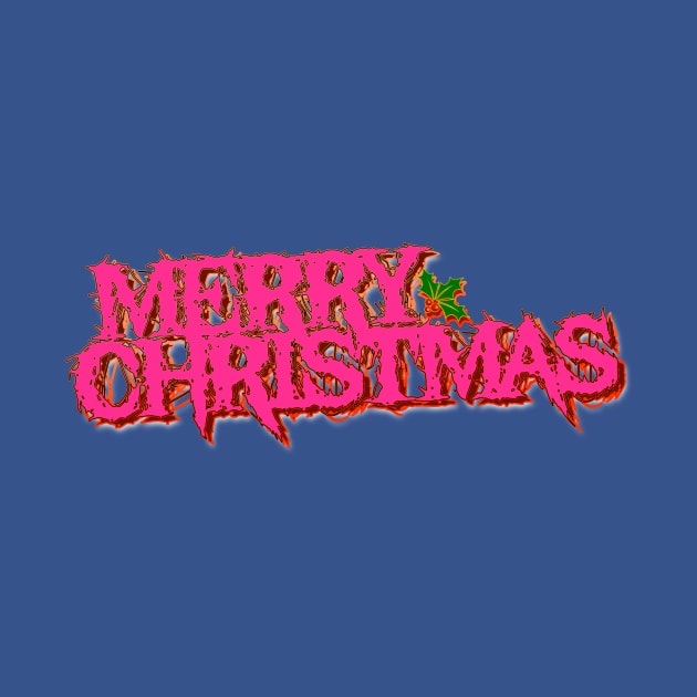 Merry Christmas (Black Metal - pink!) by C E Richards