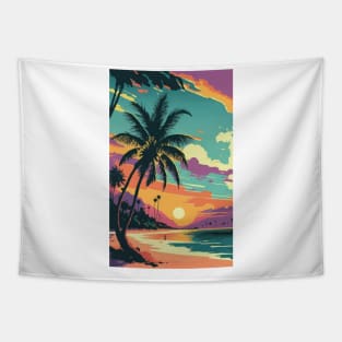 Sunset at the beach Tapestry