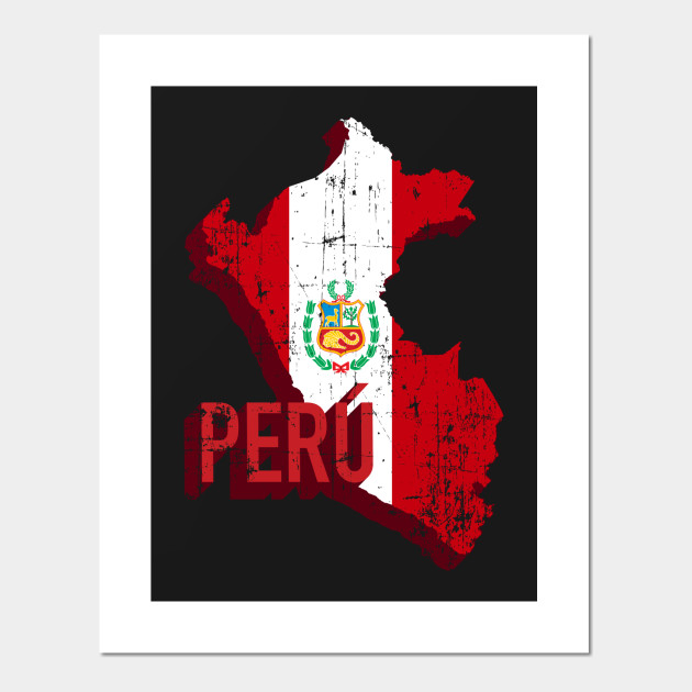 Mapa Del Peru Peru Cartel E Impresion Artistica Teepublic Mx