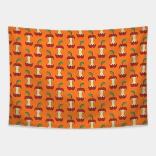 Bitten Apple Orange Pattern Tapestry