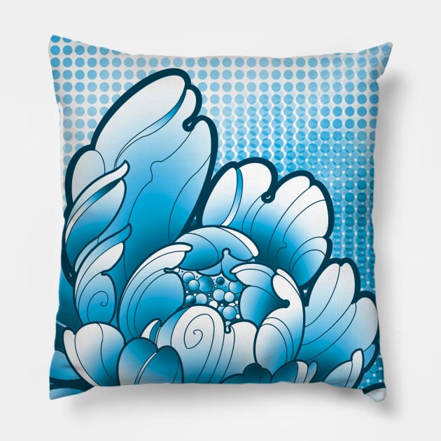 japanese peony flower pop art style Pillow by weilertsen