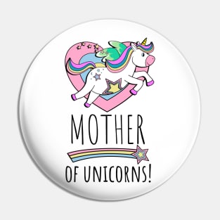 Mother Of Unicorns! Hearts And Stars Pin