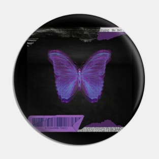 Violet retro butterfly Pin